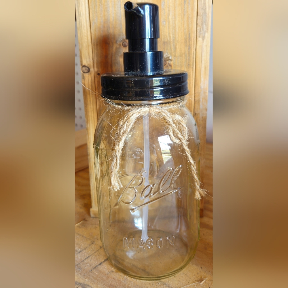 Mason Jar Soap Dispenser - Black